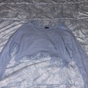 Rue21 Light Blue Cropped Sweater Cardigan